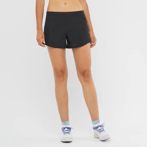 Black Salomon Cross Rebel 4'' Women's Running Shorts | PH 18459F